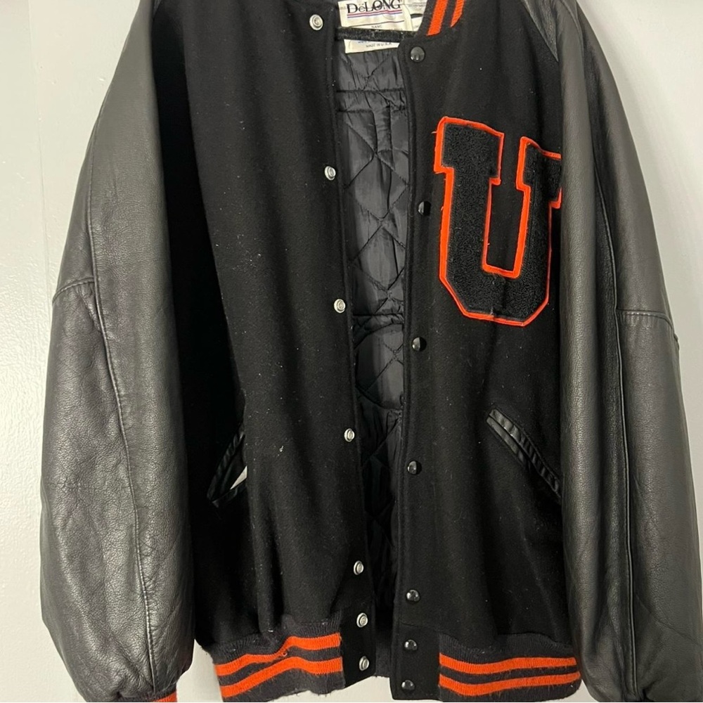 Black and Orange Varsity Jacket